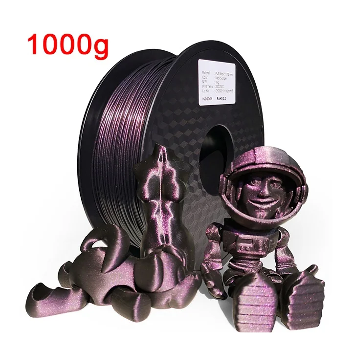 EasyThreed Glitter Filament PLA+ 1.75мм 1кг 500г 250г цвет-смена сине-зелёный