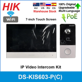 Комплект IP-видеодомофона Hikvision DS-KIS603-P(C) Оригинальный DS-KV6113-WPE1 + DS-KH6320-WTE1 POE Дверной звонок Дверная стан