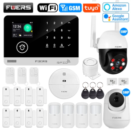Беспроводная Система Сигнализации FUERS Tuya Smart WiFi GSM Для Дома, 433 МГц, С Датчиками Двери И Движения, Защита От Кражи