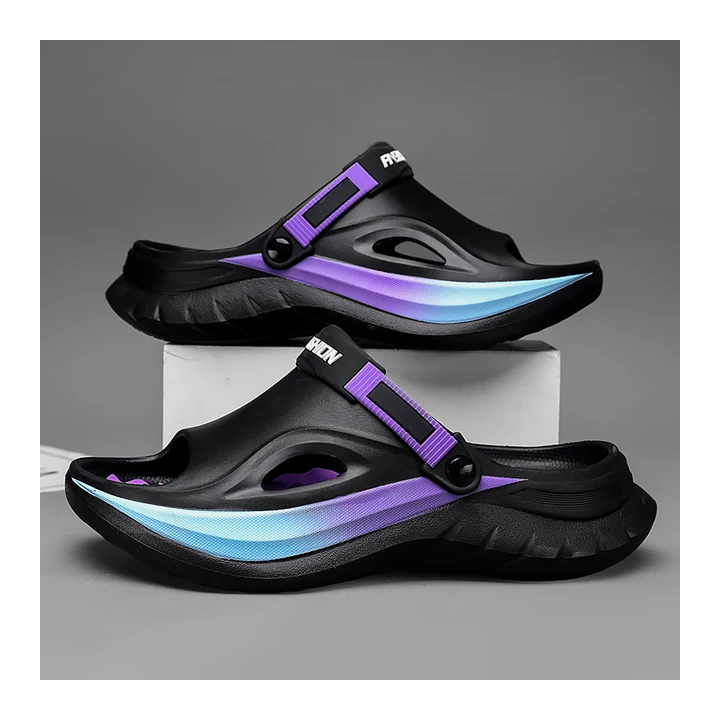 Летние мужские массажные тапочки, домашние и уличные сандалии, пляжные удобные мягкие шлепанцы, сабо, повседневная обувь, домаш