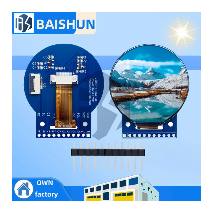 Круглый TFT ЖК-дисплей 1,5 дюйма Baishundianzi 360x360