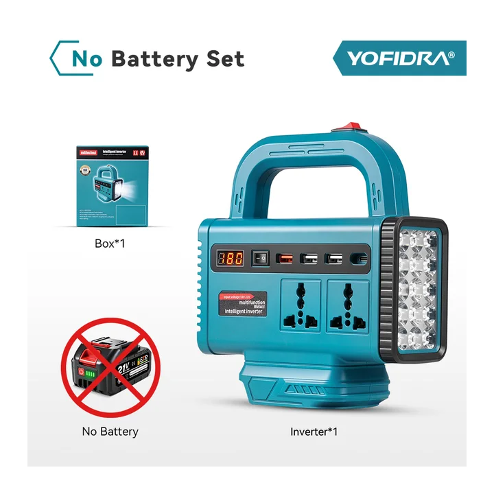 Портативный инвертор YOFIDRA 110В/220В для аккумуляторов Makita