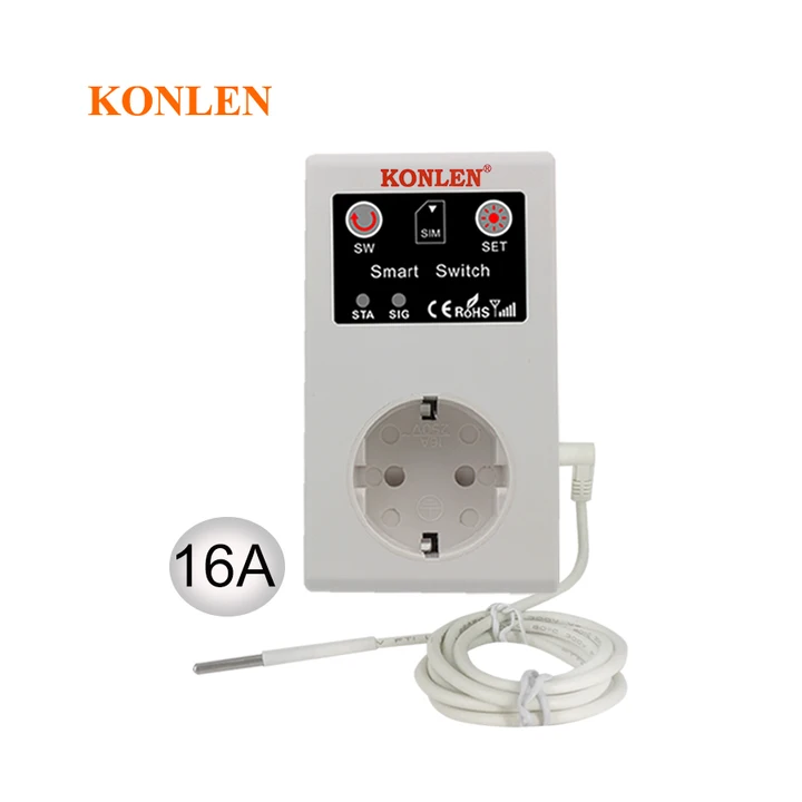 KONLEN KL-SC1-GSM-T Розетка 16A с датчиком температуры