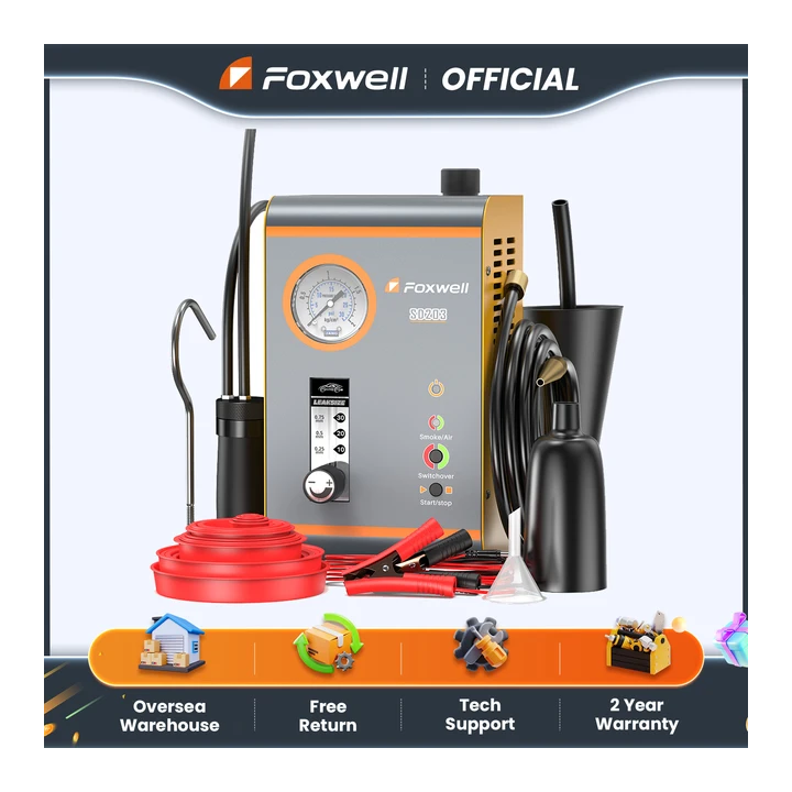 Диагностический тестер утечек дымовых паров FOXWELL SD203 для автомобилей и систем EVAP со встроенным воздушным насосом, двухре