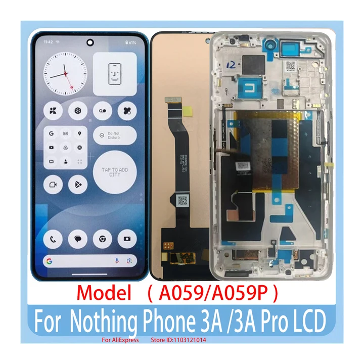 6,77 "оригинальный AMOLED 120 Гц для телефона Nothing 3A A59 Дисплей с сенсорным экраном и дигитайзером для телефона Nothing (3