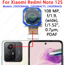 Передняя и задняя камера для селфи для Xiaomi Redmi Note 12S 2303CRA44A, модуль основной камеры, гибкий кабель, запасные части