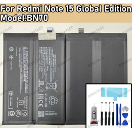 Сменный аккумулятор BN70 7000 мАч для XIAOMI Redmi 15 Global Edition, новый аккумулятор + бесплатные инструменты