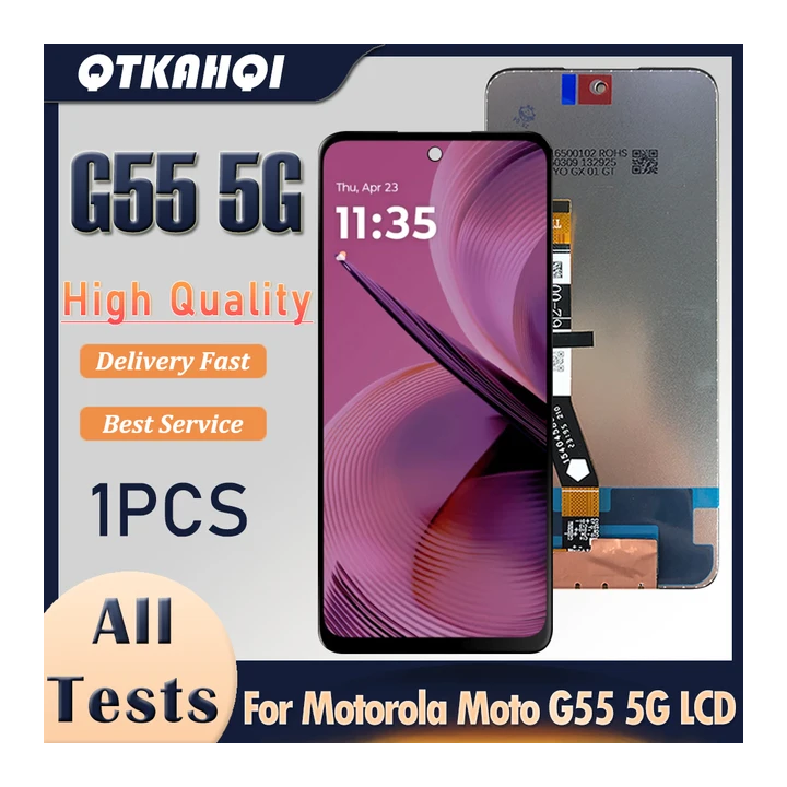 6,5 "для Motorola Moto G55 5G ЖК-дисплей XT-2435-3 с рамкой, дигитайзер сенсорного экрана в сборе для Moto G55, замена ЖК-диспл
