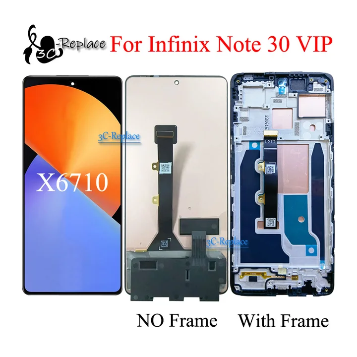 AMOLED/TFT черный 6,67-дюймовый дисплей для Infinix Note 30 VIP X6710, сенсорный экран, дигитайзер в сборе, замена/с рамкой