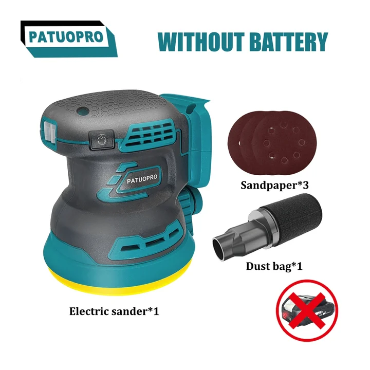 PATUOPRO 125 мм бесщеточная шлифовальная машина для аккумулятора Makita 18В