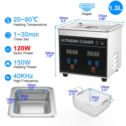 Ультразвуковой очиститель 1.3 л 60 Вт 110V/220V