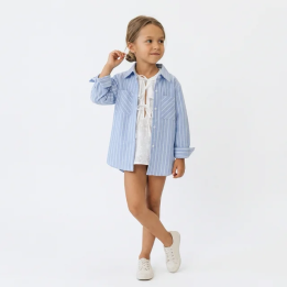 Mom Susy хлопковая полосатая рубашка для детей 4-6 лет
