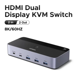 UGREEN HDMI KVM-переключатель для 2 мониторов 2 ПК 4K 8K 60Гц