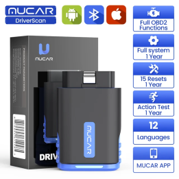 Автосканер MUCAR DriverScan OBD2: тестирование актуаторов, 15 функций сброса (масло, ABS, тормоза, DPF), полная диагностика сис