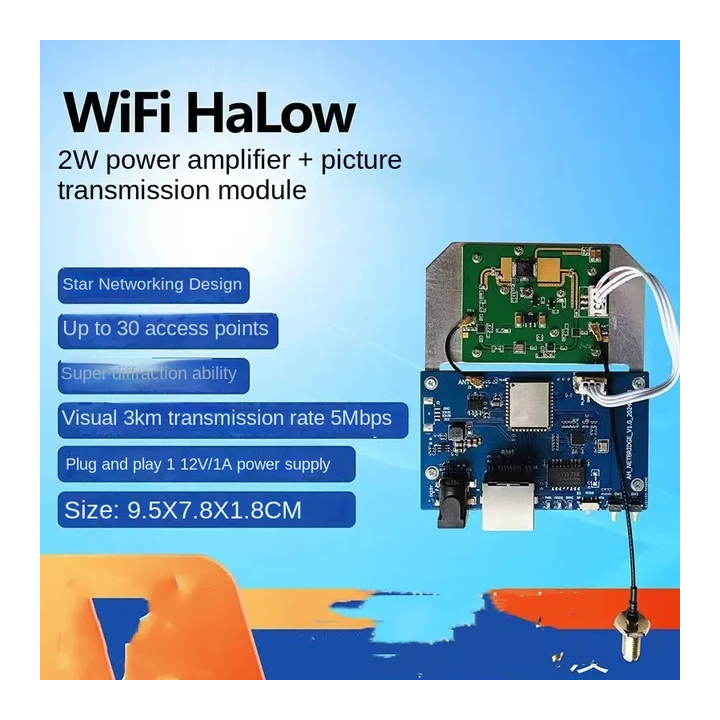 Усилитель Wi-Fi HaLow 2 Вт + модуль передачи изображения, модуль для дальней связи по сети Star, низкочастотный модуль 802.11AH