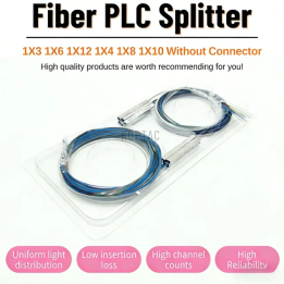 PLC-сплиттеры 1x3, 1x4, 1x6, 1x8, 1x10, 1x12  белого цвета 0,9 мм без коннекторов