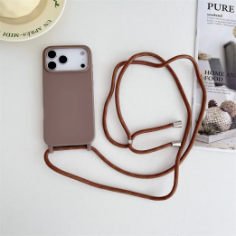 Силиконовый чехол с ремешком через плечо для iPhone 17 Air 16 16E 15 14 13 12 Mini 11 Pro Max Plus ярких цветов, мягкая задняя 