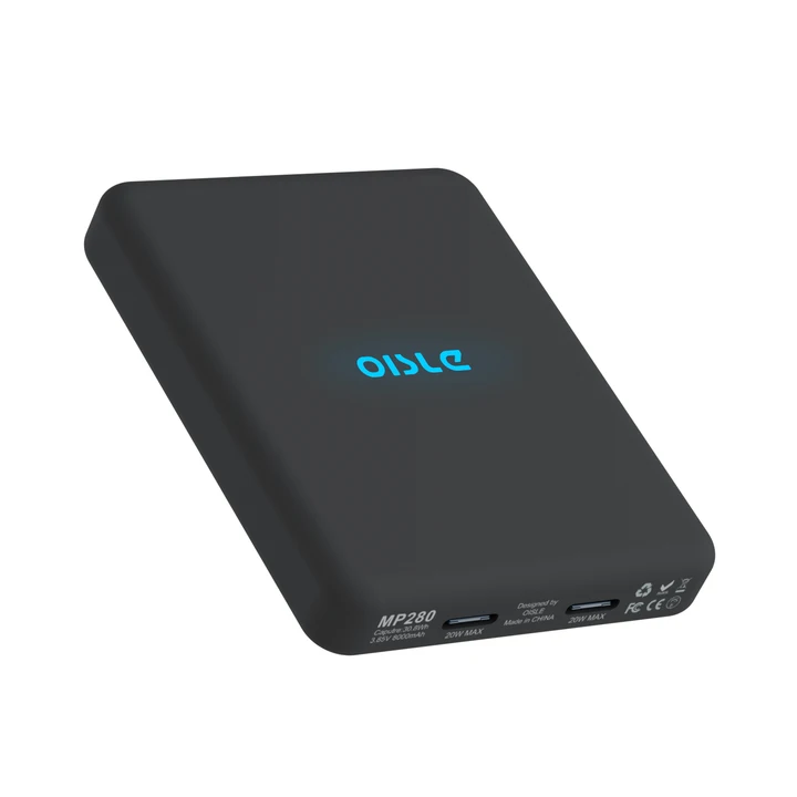 OISLE 8000 мАч Magsafe Power Bank Dual PD Быстрое зарядное устройство Беспроводная портативная внешняя батарея Магнитная для Ip