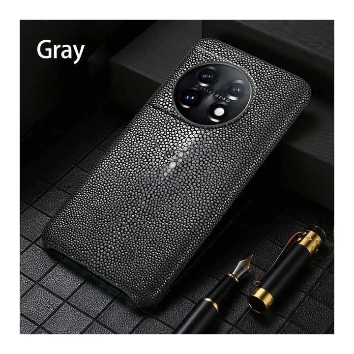 LANGSIDI чехол для телефона из натуральной кожи ската для Oneplus 12, 13, 15, One Plus, противоударная задняя крышка с жемчужно