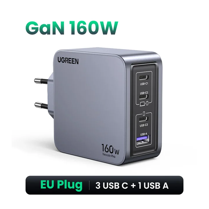 UGREEN 160W GaN зарядное устройство PD3.1 Type C QC4.0 3,0 Быстрая зарядка для Macbook Pro ноутбука USB быстрое зарядное устрой