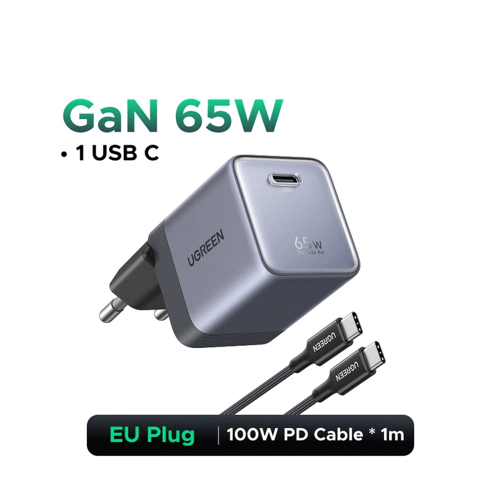 【Ультраминиатюрный】Зарядное устройство UGREEN Nexode Air 65W 45W GaN с поддержкой PD3.0 QC4.0 PPS для MacBook Pro, ноутбуков, i