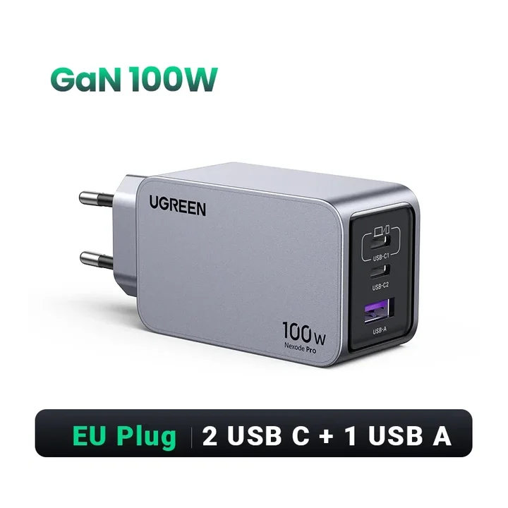 Зарядное устройство UGREEN, 100 Вт, USB C, QC4.0 3,0, быстрая зарядка для Macbook, ноутбука, планшета, PD, быстрая зарядка для 