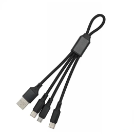 Кабель USB 3-в-1 для быстрой зарядки с оплеткой для iPhone 14 13 XS MAX XR 6 7 8 11, Samsung S20 S10, Huawei Type-C, Micro USB-