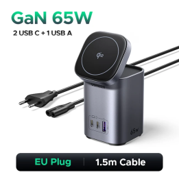 UGREEN GaN 65 Вт Настольное зарядное устройство Qi2 15 Вт Магнитная подставка для беспроводного зарядного устройства для ноутбу