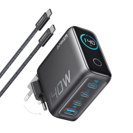 Зарядное устройство Anker для ноутбука (140 Вт, 4 порта, PD 3.1) с кабелем USB-C