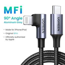 Кабель UGREEN MFi PD20W с USB C на Lightning для iPhone 14 13 Pro Max Type C, кабель для быстрой зарядки и передачи данных для 