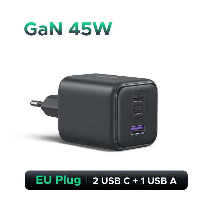 UGREEN 45 Вт GaN Зарядное устройство PD3.0 PPS QC3.0 Для Samsung S25 S24 Ultra iPhone 17 16 15 Pro Max iPad Xiaomi Tablet USB C