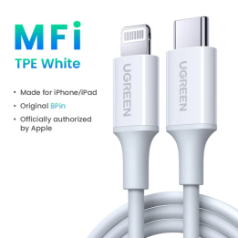Кабель UGREEN MFi PD20W с USB C на Lightning, быстрая зарядка для iPhone 14 13 12 Pro Max, iPad, кабель для передачи данных тел