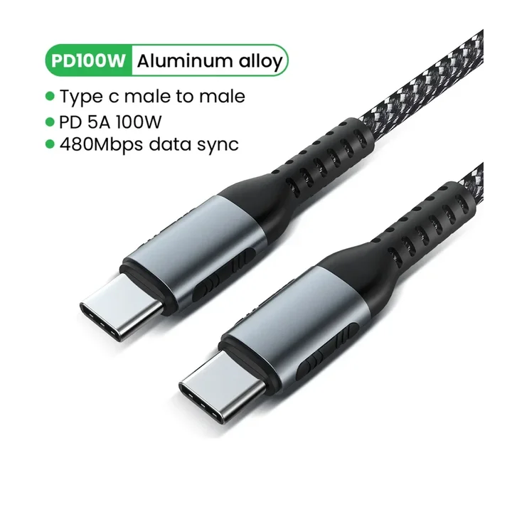 Кабель Type-C — USB C, 100 Вт/5 А, кабель для быстрой зарядки PD, подходит для Samsung S21 S20 S24, Xiaomi, Huawei 0,5 м, 1 м, 