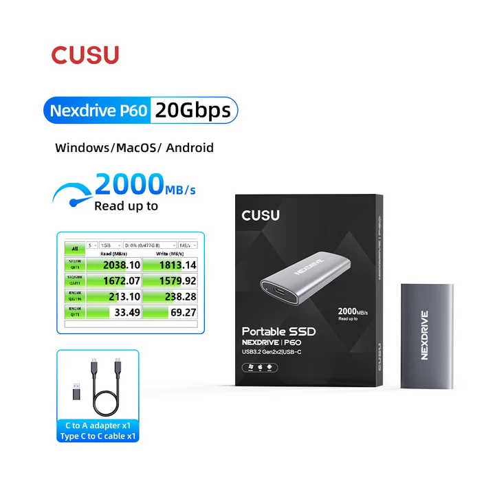CUSU Nexdrive P60 внешний твердотельный накопитель 512 ГБ