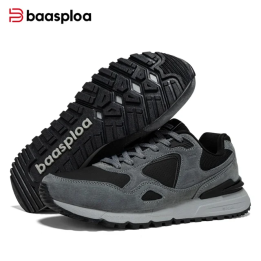 Мужская кожаная обувь Baasploa, удобная модная спортивная обувь, мужские нескользящие повседневные кроссовки, амортизирующие од