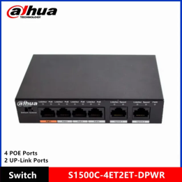 Dahua S1500C-4ET2ET-DPWR коммутатор PoE 4 порта