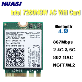 Беспроводная карта HUASJ Dual Band 7260 7260NGW Wireless-AC NGFF 2x2 802.11ac 867 Мбит/с Wi-Fi + Bluetooth 4.0 M.2