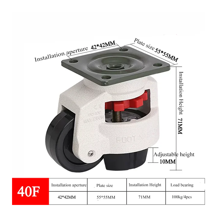 Мебельные ролики GD40F/60F/80F  для тяжелой техники 500кг