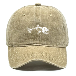 Бейсболка Fish Bone Print  полиэстер унисекс