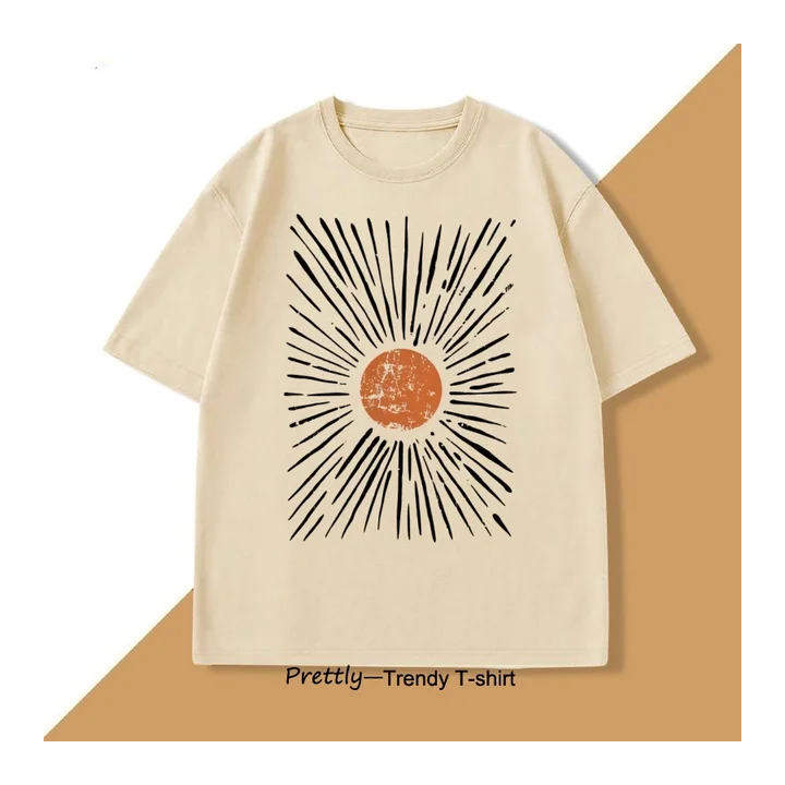 Хлопковая винтажная футболка Sunburst