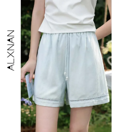 Женские шорты ALXNAN из лиоцелла синие