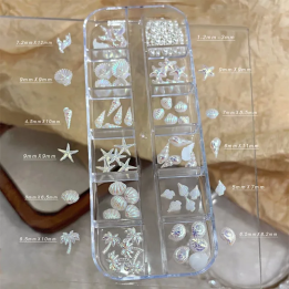 Украшения для ногтей 3D морские звезды и ракушки 12 шт