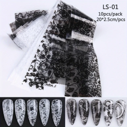 Набор переводных наклеек для ногтей "Lace Floral", 10 листов