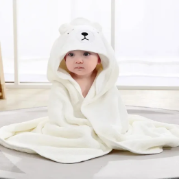 Детское банное полотенце с капюшоном Coral Fleece 80x80 см