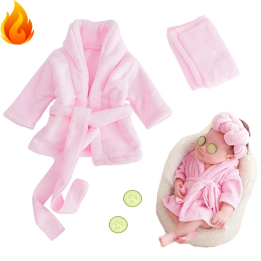 Флисовый спа-халат для фотосъемки новорожденных Coral Fleece Baby Robe