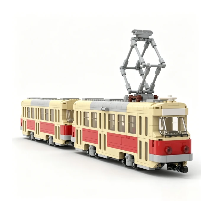 Конструктор MOC Tatra T3/T4 из пластика 1017 деталей