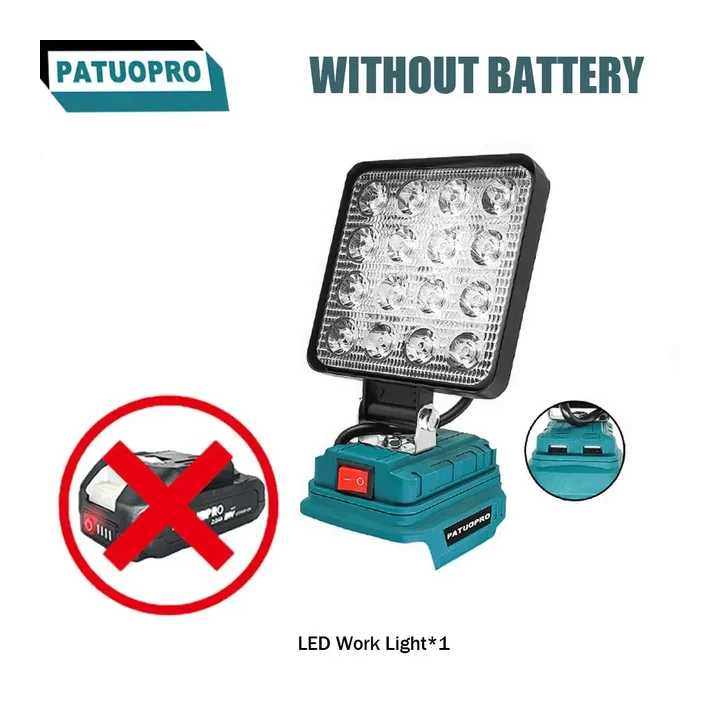 Портативный светодиодный фонарь PATUOPRO 4 дюйма для аккумулятора Makita 18 В