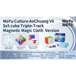 [Picube] MoYu AoChuang V6 5x5x5 Cubo Magnetic Magic AoChuang Puzzle Cube 5x5 Magico WRM Cube 5x5x5 Speed Cube
