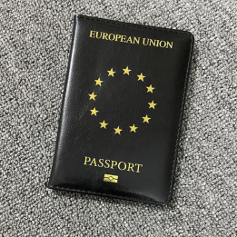 Обложка для паспорта европейского Union, черные чехлы из искусственной кожи для паспортов, дорожный кошелек-органайзер, держате