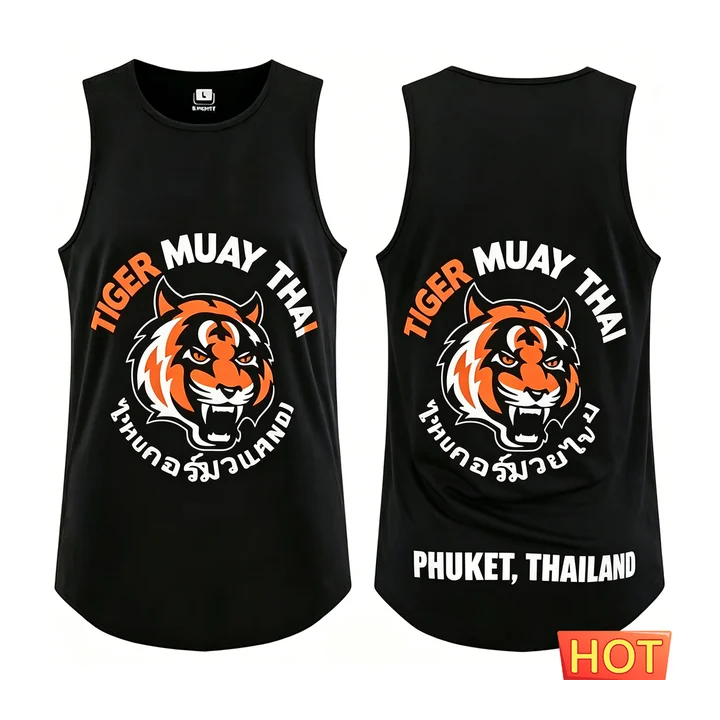 Мужская спортивная майка для тайского бокса Tiger  из полиэстера и спандекса